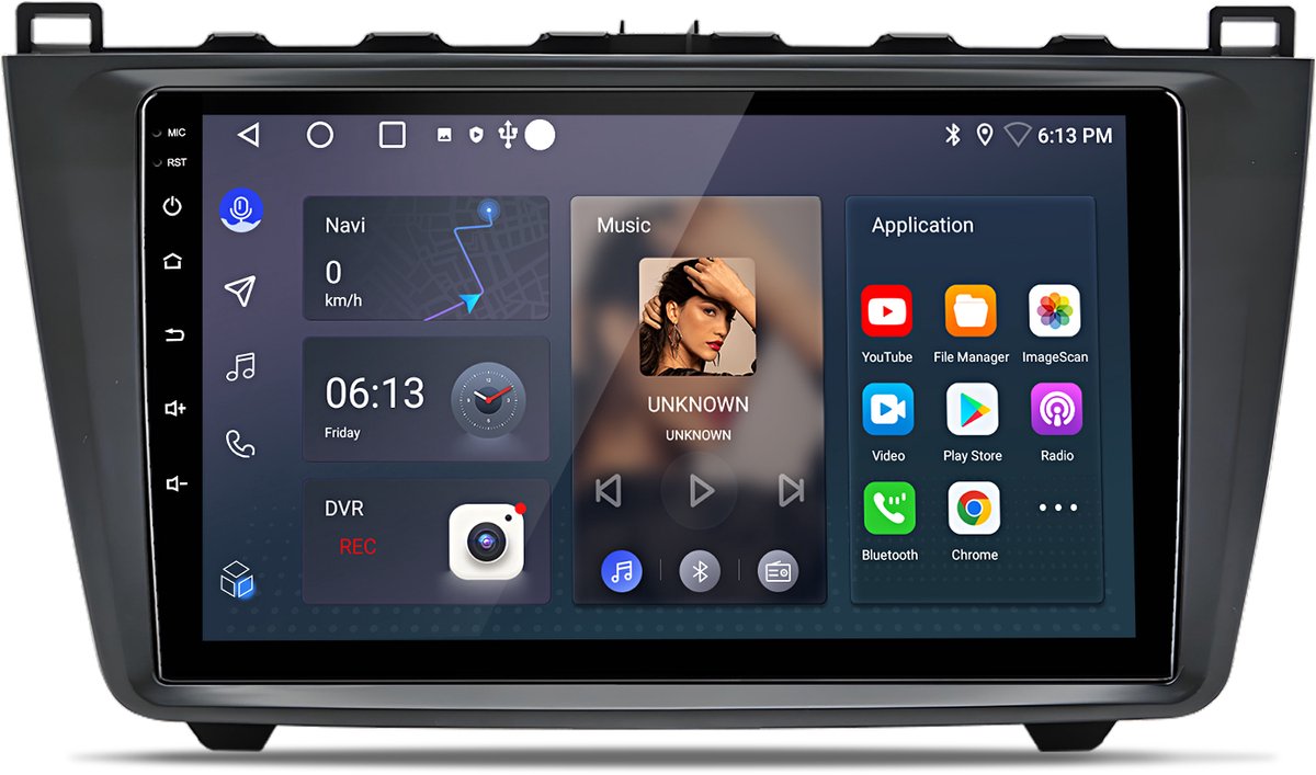 JUNSUN 9 Inch Android 15 Autoradio Geschikt voor Mazda 6 (2007-2012) - 2G+64GB, DAB+ klaar, Draadloos CarPlay & Split Screen + DSP Sound,2GB+64GB