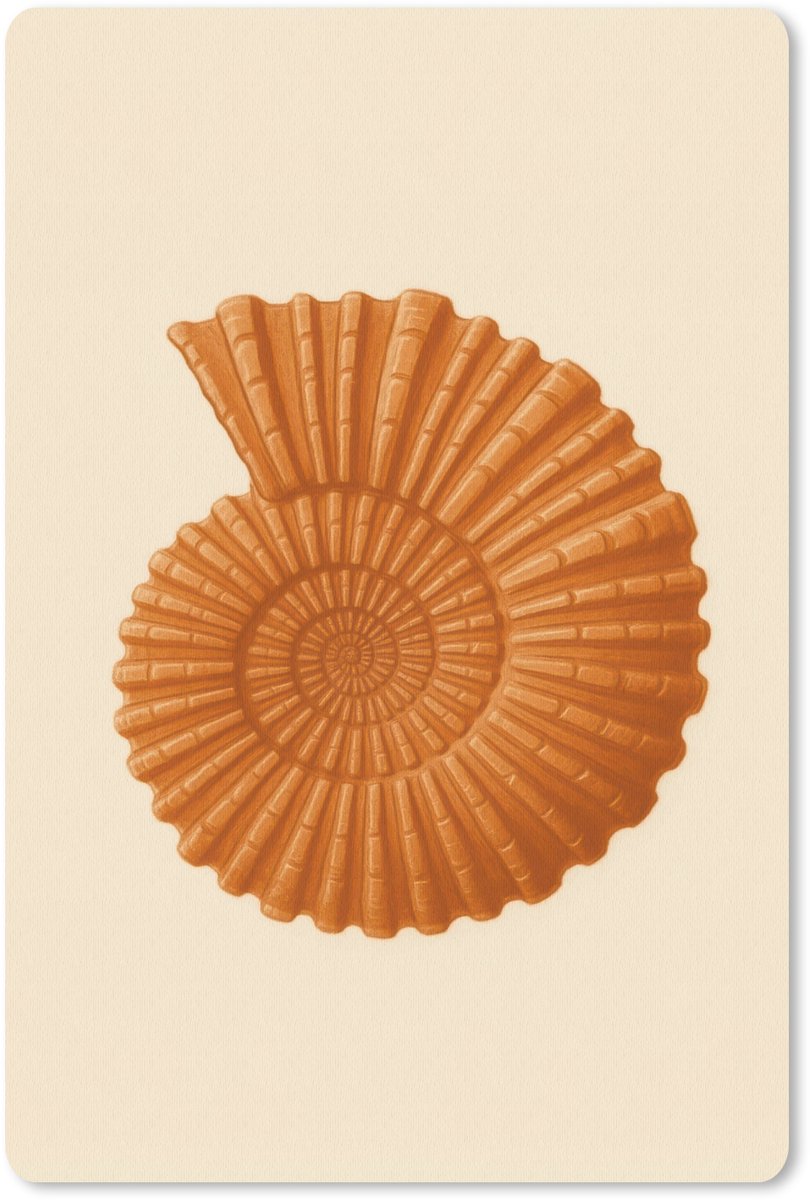 Muismat 18x27 cm - Mousepad Schelp - Oranje - Ribbels - Muismatten
