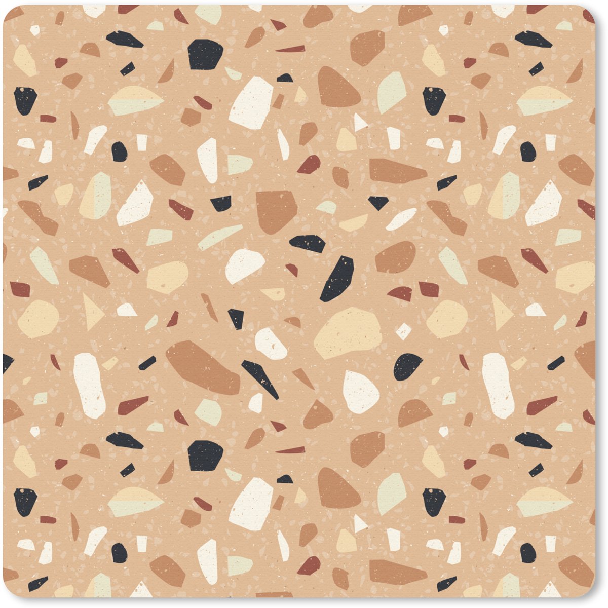 Muismat 30x30 cm - Mousepad Terrazzo - Patroon - Kleurrijk - Oranje - Muismatten