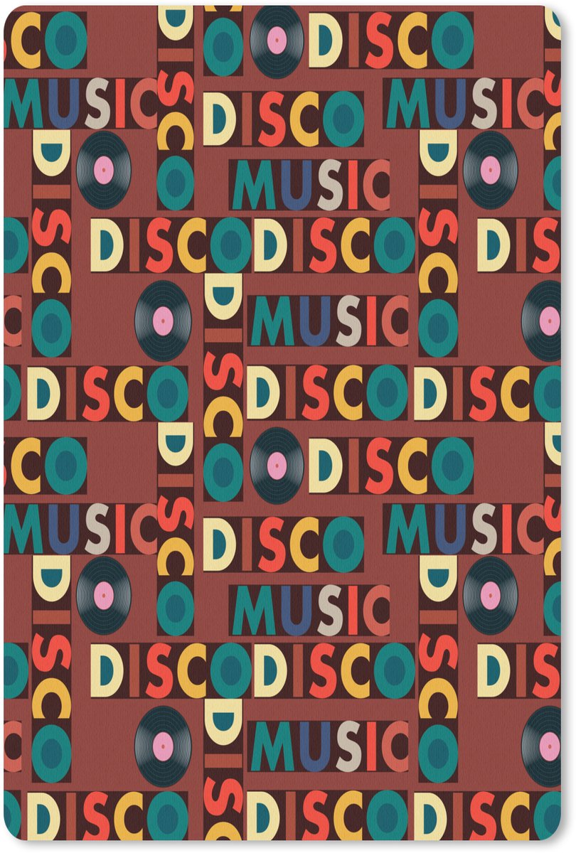 Muismat 18x27 cm - Mousepad Bruin - Retro - Disco - Patroon - Muismatten