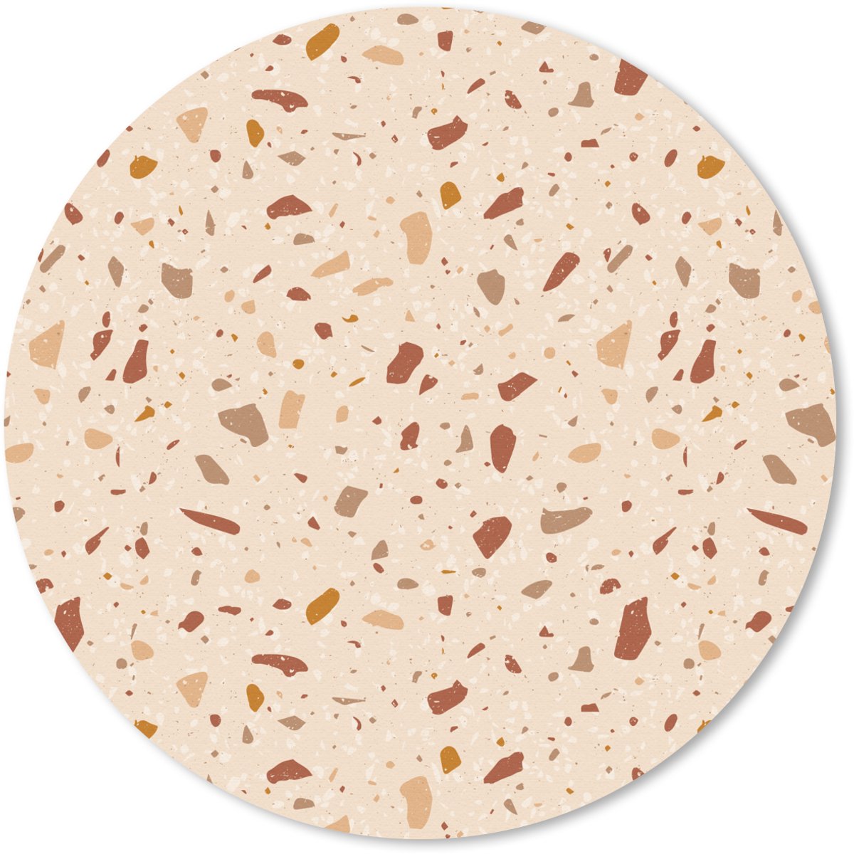 Muismat rond 40x40 cm - Mousepad Terrazzo - Patroon - Kleurrijk - Steen - Ronde muismatten