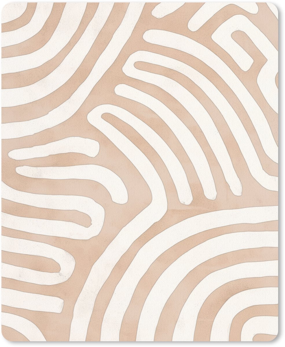 Muismat 19x23 cm - Mousepad Beige - Aardspatroon - Muismatten