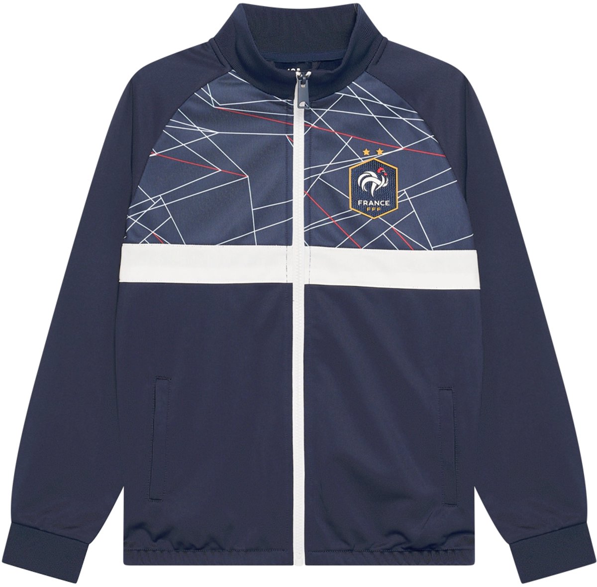 FFF Frankrijk Trainingspak Kinderen - Maat 128 - Frans Voetbalelftal - Voetbalkleding - Jongens & Meisjes - Officiële FFF Fanmerchandise