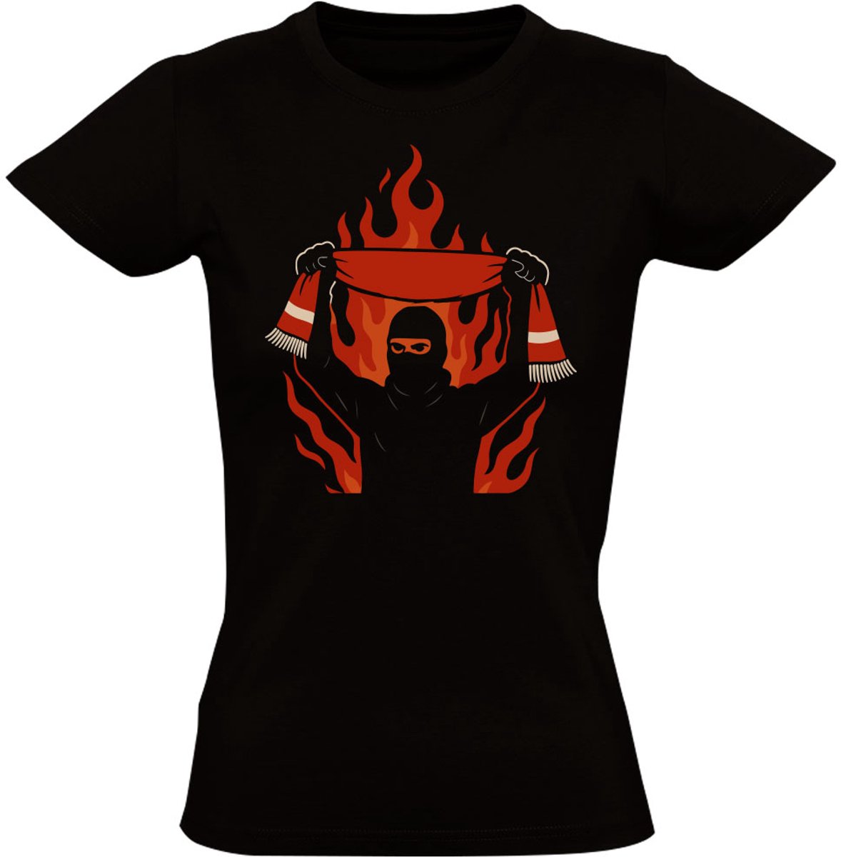 Hooligan Met Sjaal Dames T-shirt - ultras - fanatieke supporters - voetbal - fans - shirt