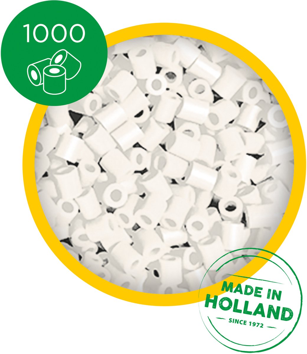 SES Creative - Beedz - Wit - Strijkkralen - 1000 Stuks - PVC Vrij - Vanaf 5 Jaar — afbeelding 4