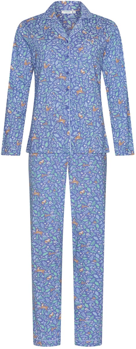 Rebelle Forest Animal - Pyjama - Bio Katoen - Doorknoop Blauw