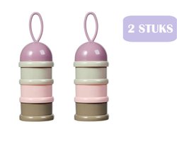 2 Stuks - 3-Laags Baby Melkpoeder toren - Fruit toren - Roze Beige