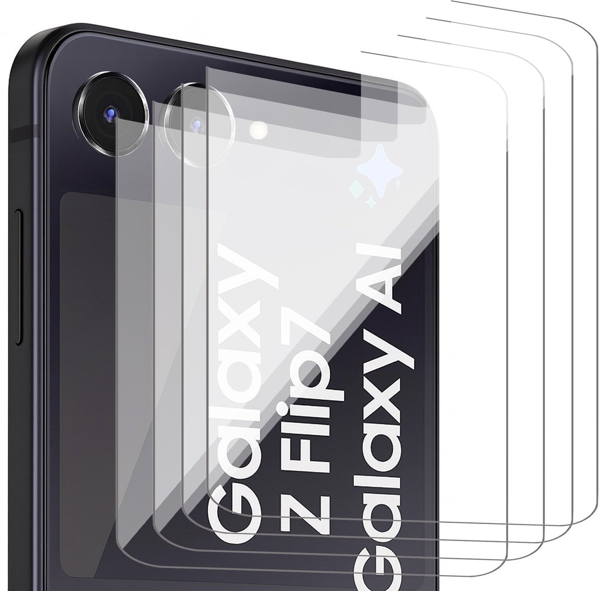Screenprotector geschikt voor Samsung Galaxy Z Flip 7 - 4x Glas Screen Protector