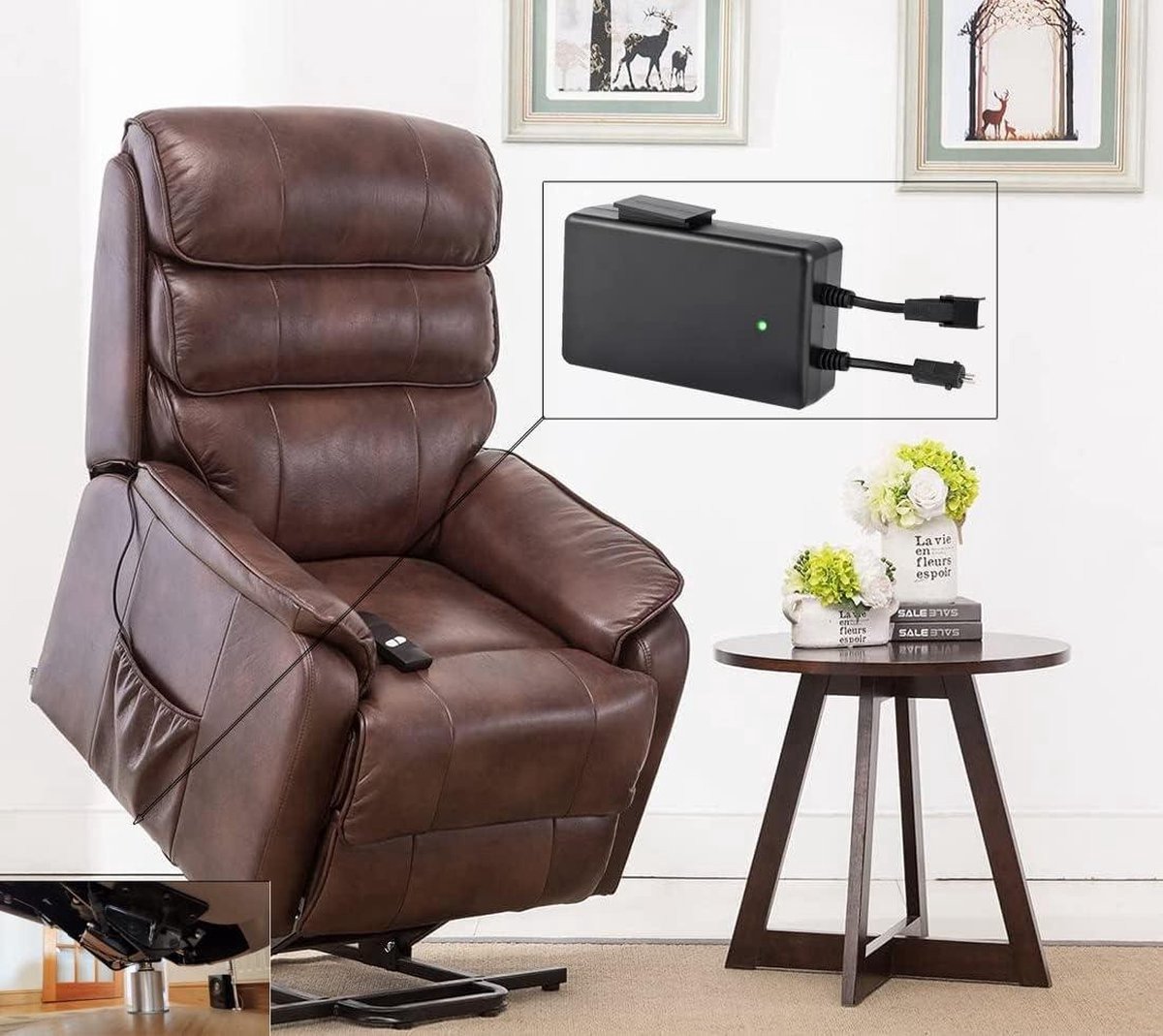 QPFO® Draadloze Batterij voor Elektrische Fauteuil en Relaxbank – 25.9V 2.5A – Geschikt voor Ligstoelen en Liftstoelen – 64.75Wh