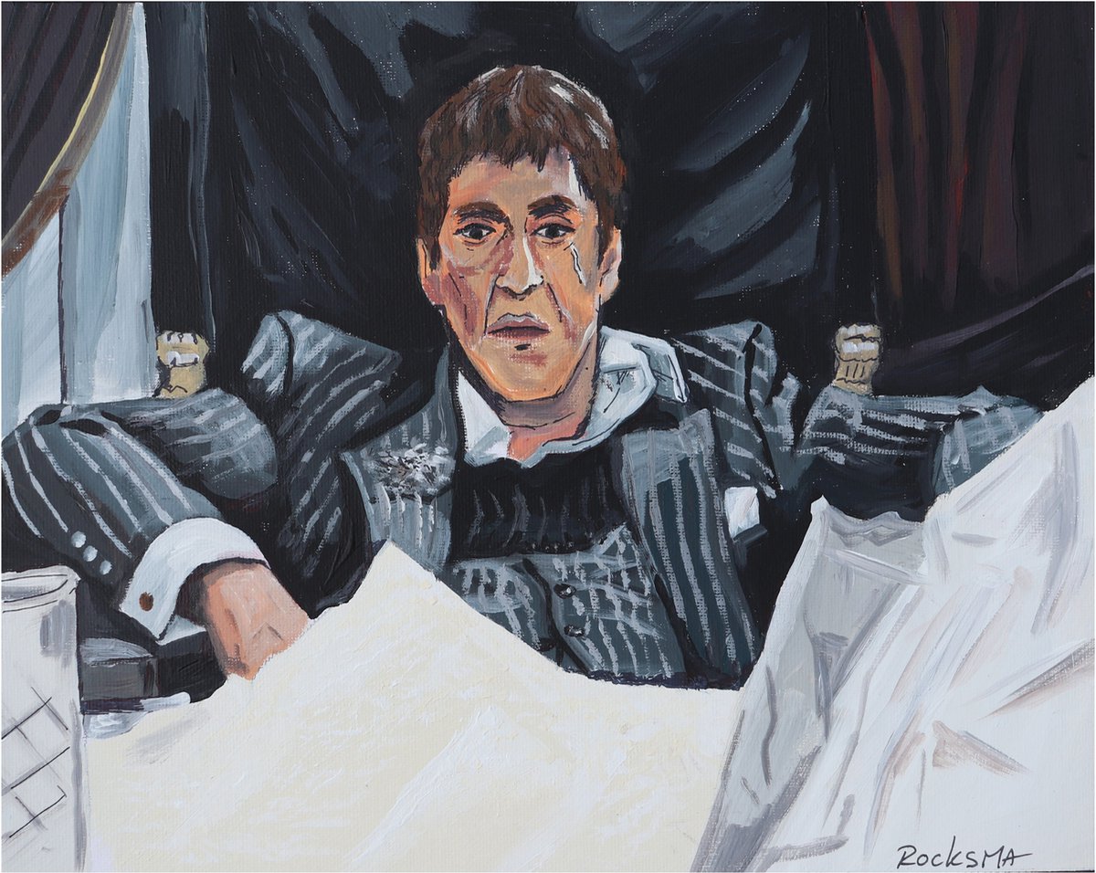 Poster Scarface - Tony Montana - Print van schilderij - 30x40 cm - Acrylstijl - Filmklassieker - Limited Edition - Rocksma Kunst