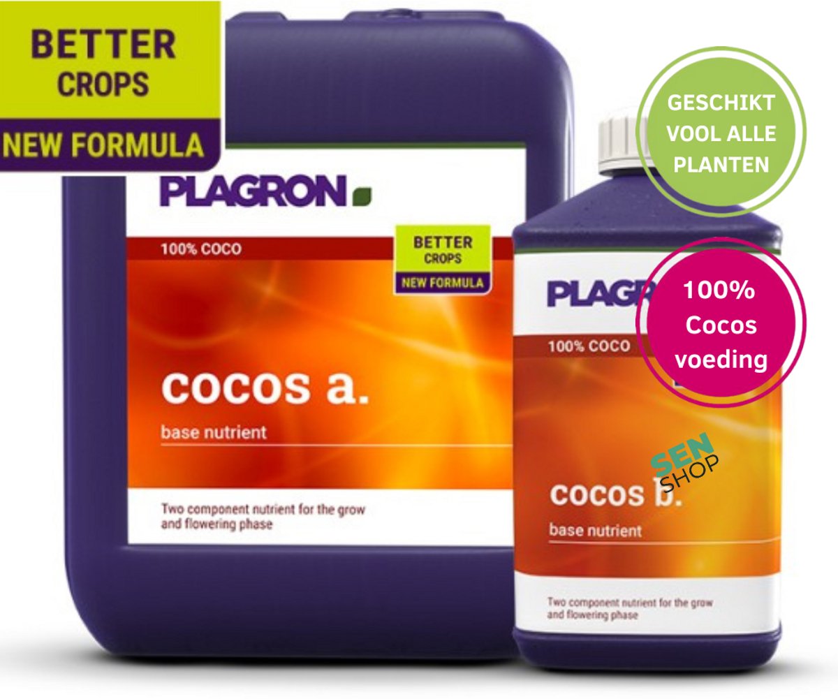 kokos voeding 1L,Cocos voeding 1L, Voeding Voor kokos aarde, plagron cocos voeding A&B 1L, Cocos A&B 1L, Plagron, Kamerplantenvoeding