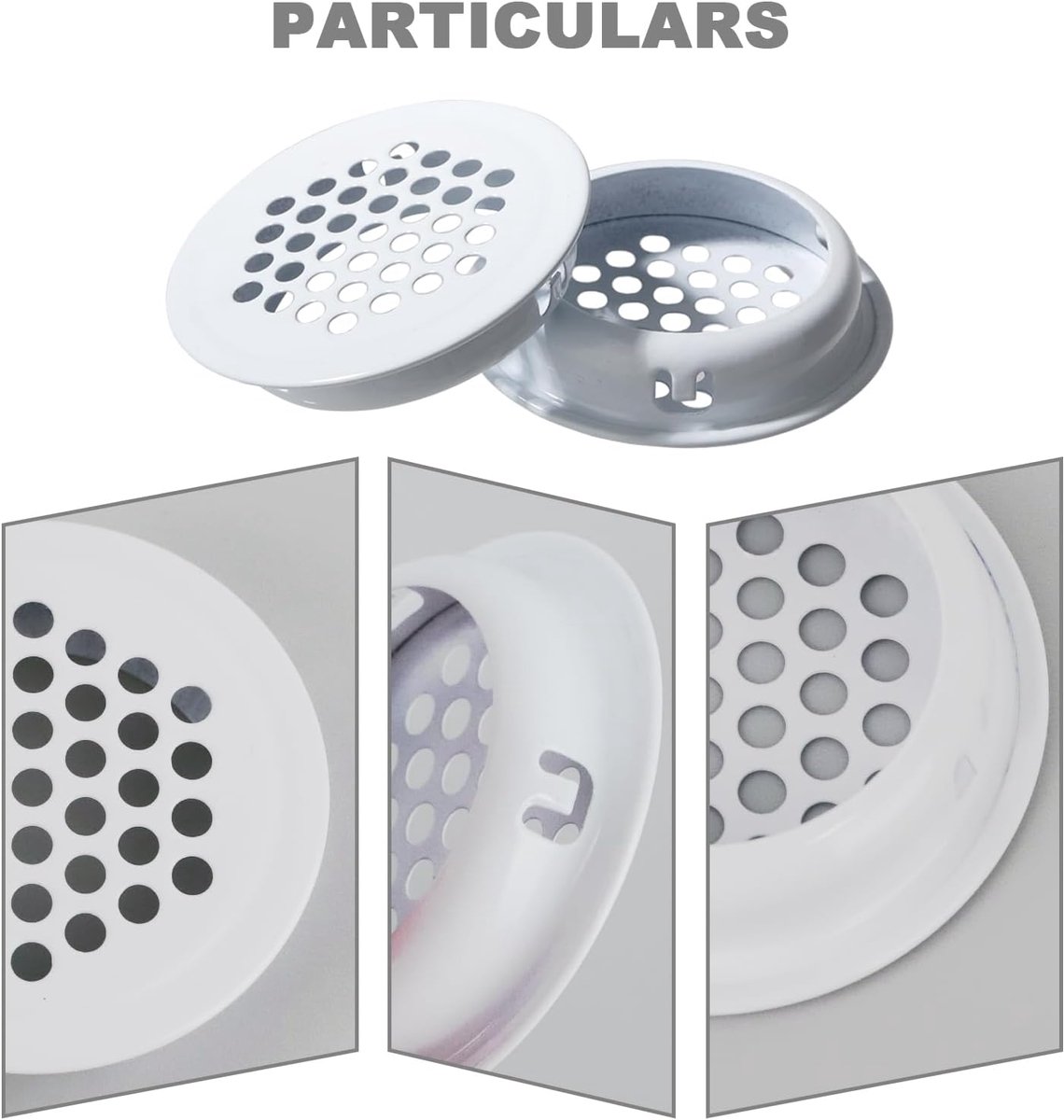 Ventilatierooster RVS rond 170mm voor buis rond 125mm