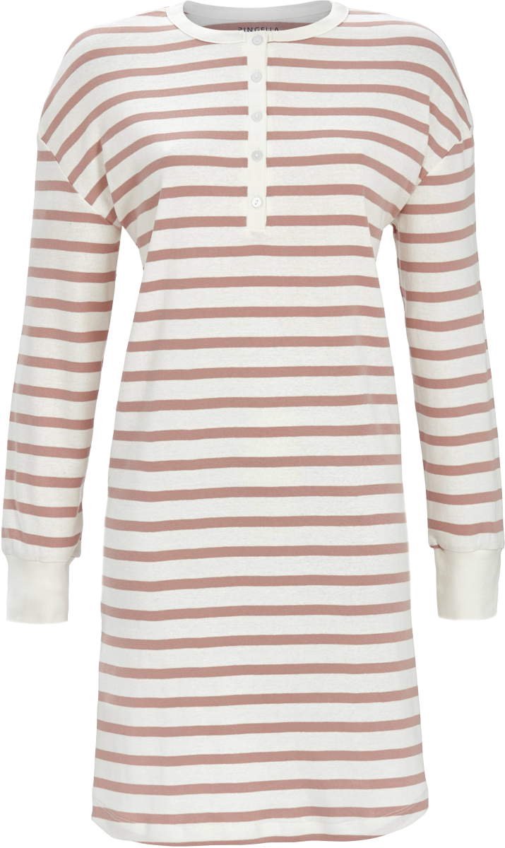 Ringella Katoenen nachthemd roze strepen - Roze - Maat - 44