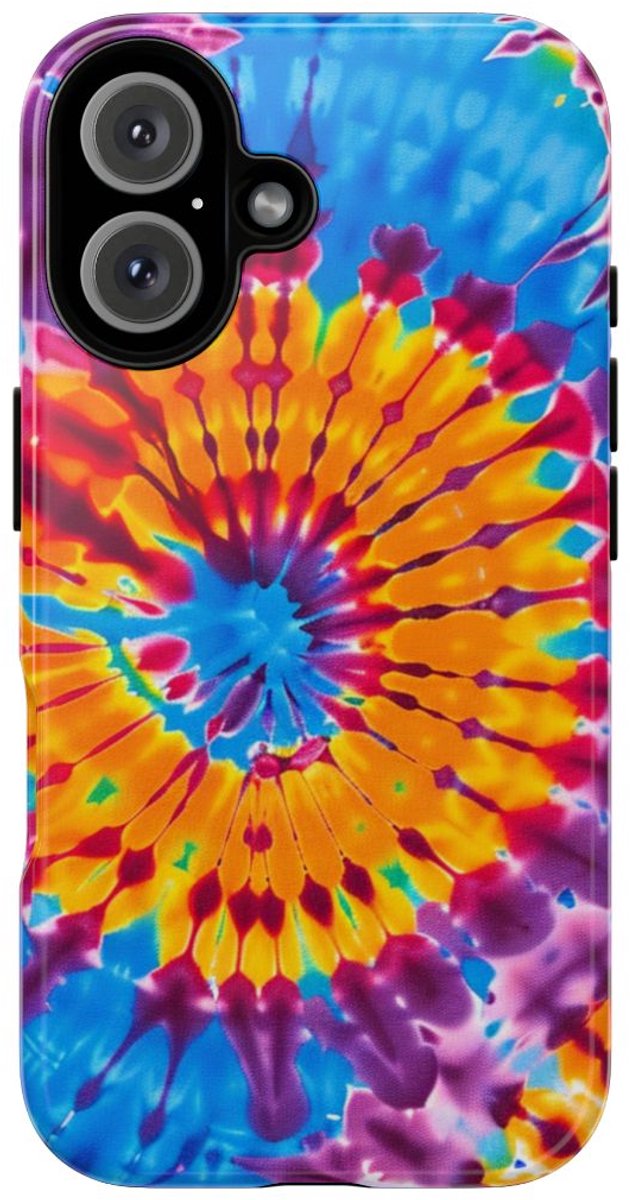 Vrolijk Tie-Dye Spiraalpatroon – Telefoonhoesje Geschikt voor iPhone 16