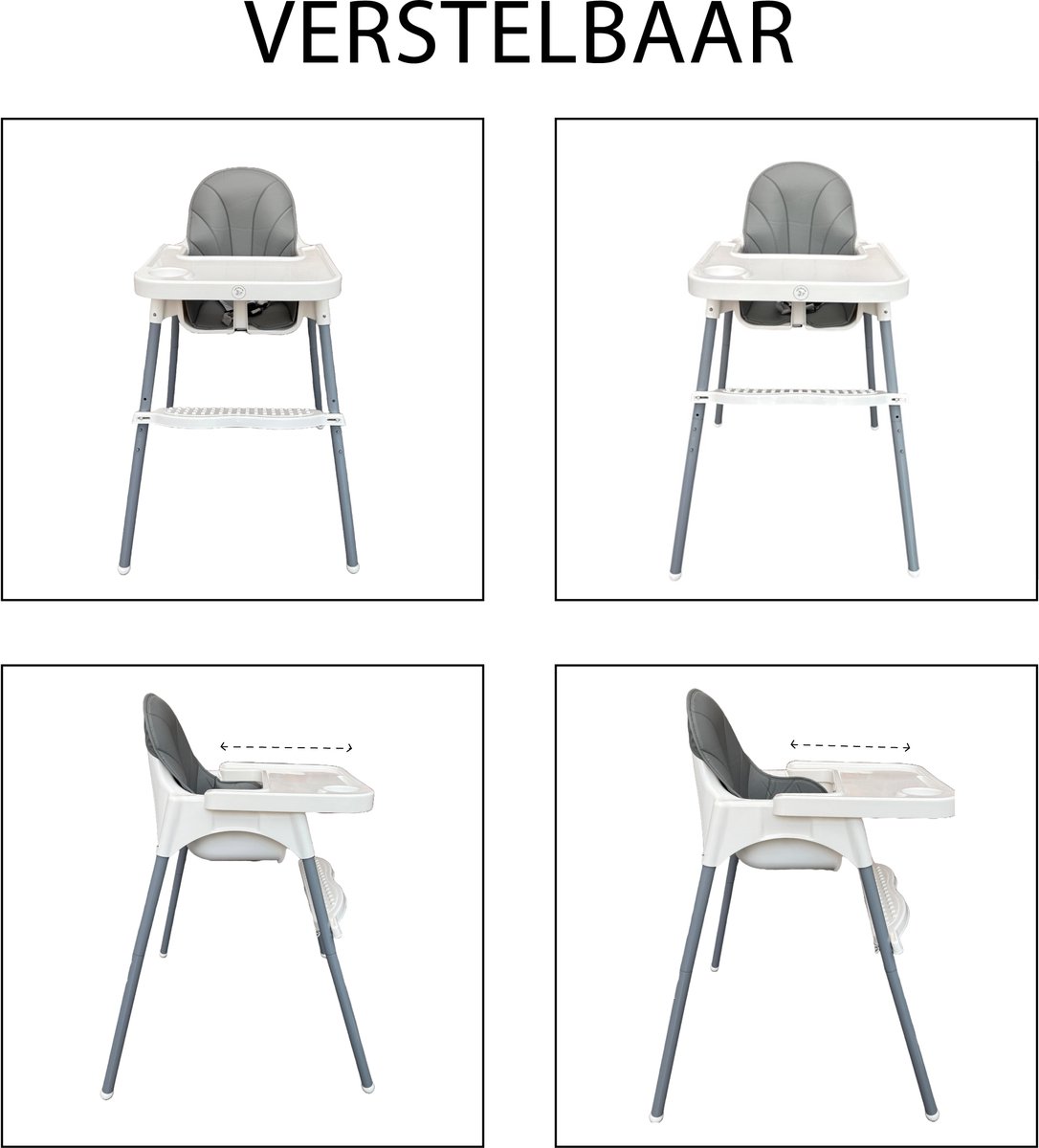 Liefjes & Co Kinderstoel - Eetstoel Baby – Inclusief Kussen – Verstelbare Baby Eetstoel – 2 in 1 & Peuterstoel – Wit thumbnail 3