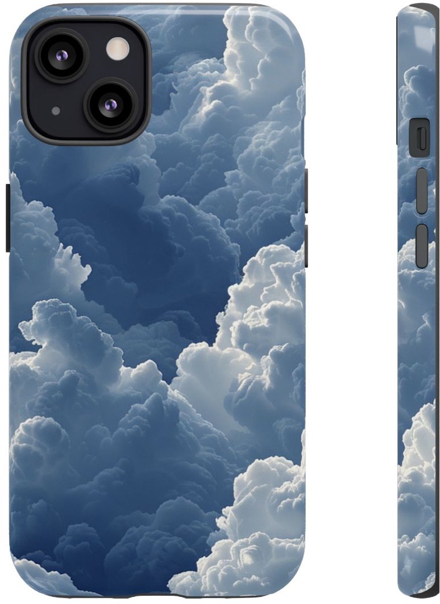 3D Blauw Wolkenpatroon – Telefoonhoesje Geschikt voor iPhone 13