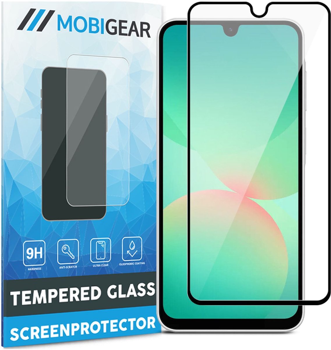 Mobigear Screenprotector geschikt voor Samsung Galaxy A26 Glazen | Mobigear Premium Screenprotector - Case Friendly - Zwart