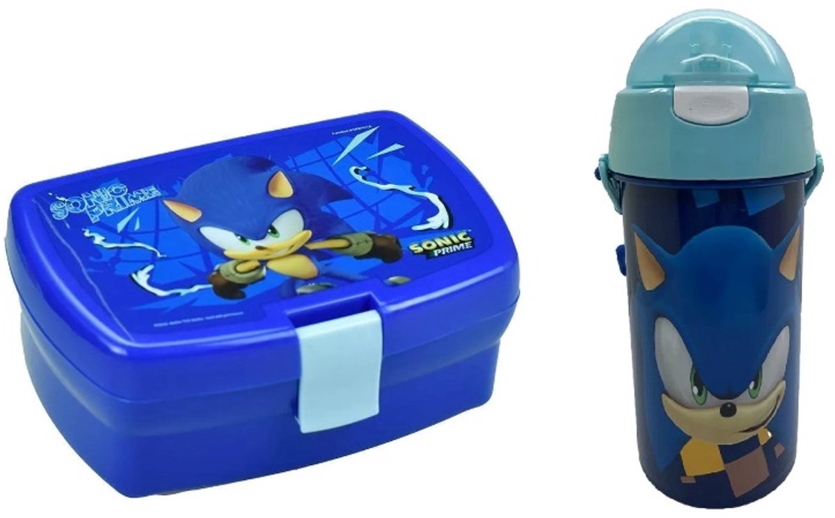Sonic the Hedgehog Prime broodtrommel + plastic drinkfles 500ml