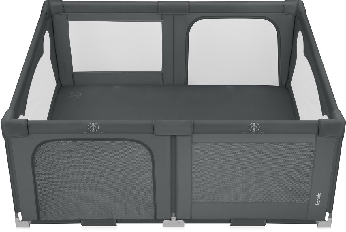 Lionelo Florence Easy Fold Grondbox / Baby Box – Zeer Snel Inklapbaar – 150x180 cm – voor Thuis en Tuin – 0-48 maanden – Veilige kinderbox – Draagtas – Compact na Inklappen – Speelbox met Ademend Gaas – 2 Zij-ingangen met rits – foto 2
