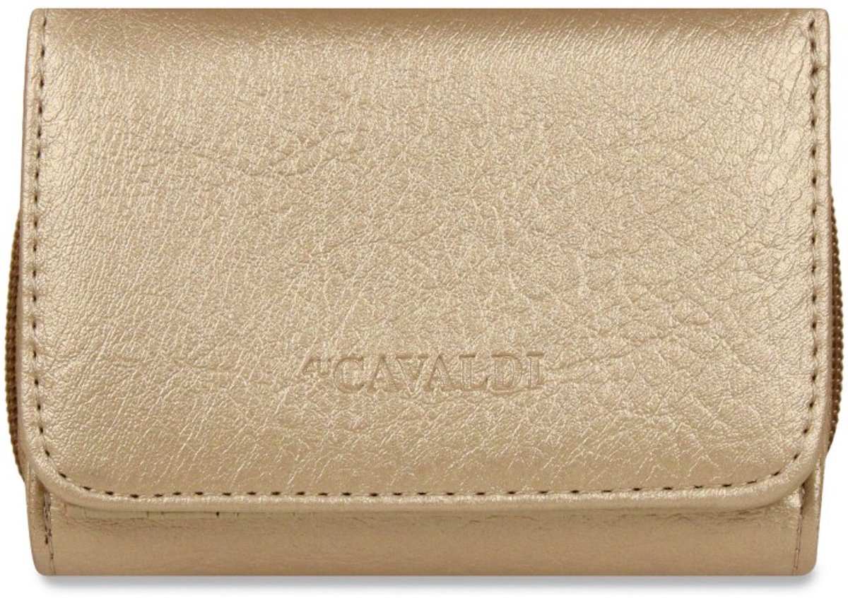 PROMO Communie Moederdag Bruiloft - Cavaldi Dames Portemonee *Perugia* PROMO! Goud / Gold - Een luxe en origineel cadeau voor haar - HandbagsUniverse
