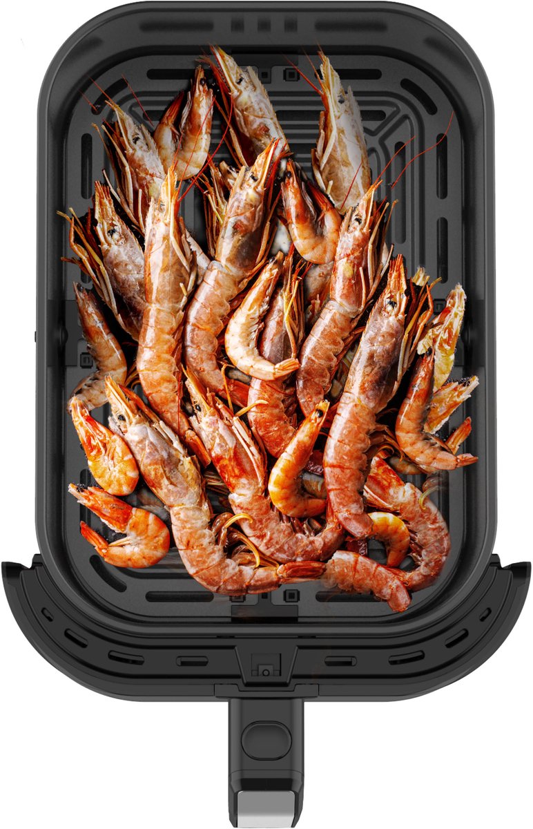 Afbeelding 3 van Tomado TAF8002B - Grote airfryer - XXL airfryer - 8 liter - Heteluchtfriteuse - Kijkvenster - Tiptoetsbediening - 7 automatische programma's - Zwart