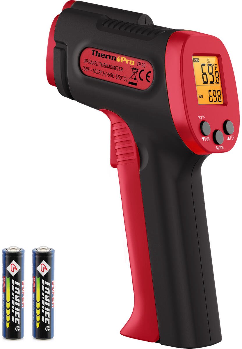 ThermoPro TP30 infraroodthermometerpistool / lasertemperatuurpistool - Infrarood thermometer - Laser thermometer - Contactloze temperatuurmeter - temperatuurpistool - lasertemperatuurmeter