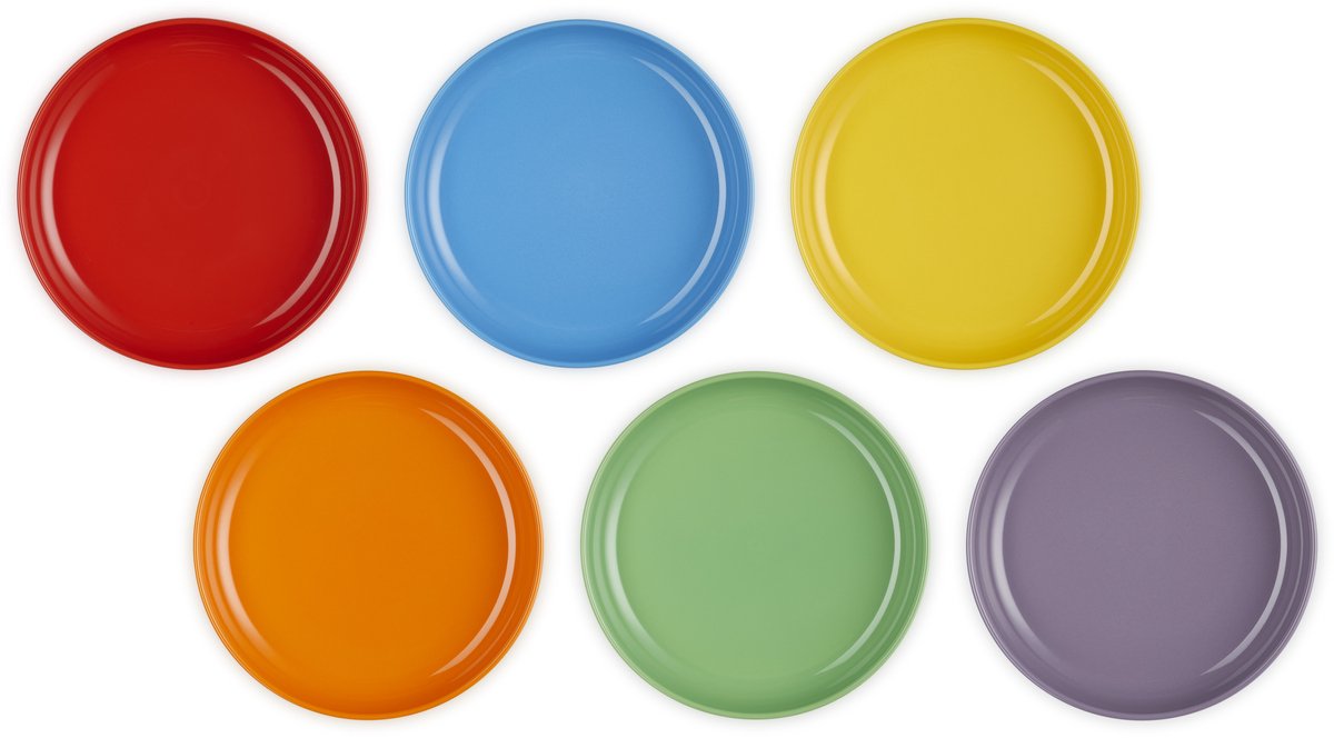Le Creuset Vancouver diepe borden coupe 22cm regenboog set van 6 2026