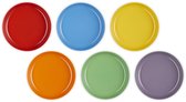 Le Creuset Vancouver Diepe Borden Coupe 22 cm Regenboog Kleuren Set Van 6