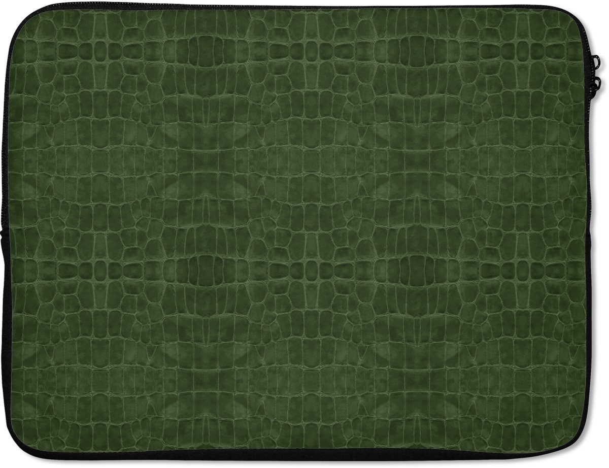 Laptophoes - Leer print - Groen - Laptop - Laptopaccesoires - 15 6 Inch - Laptopcase