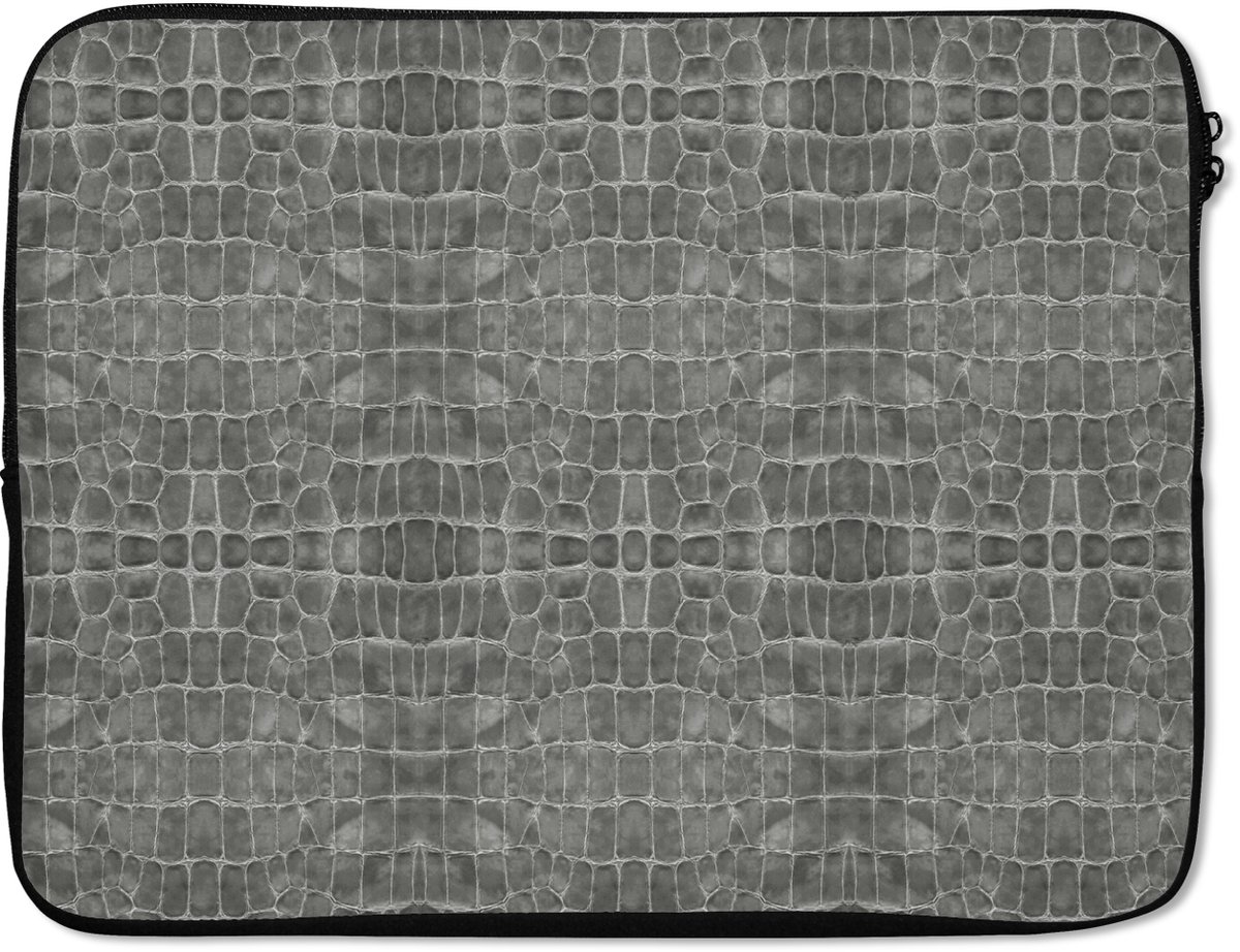 Laptophoes - Grijs - Leer print - Laptop - Laptopaccesoires - 17 Inch - Laptopcase