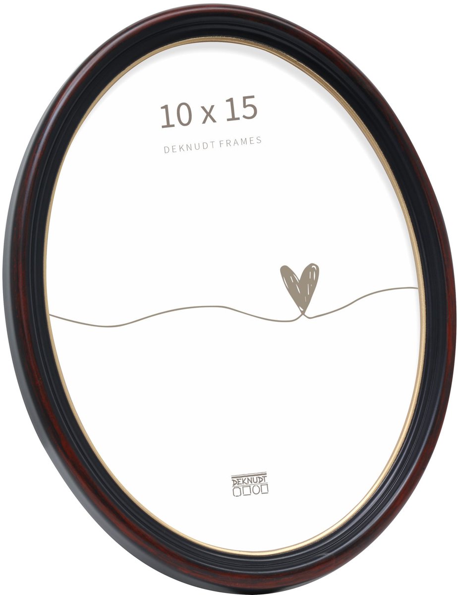 Deknudt Frames fotolijst S100F9 - zwart / bruin - ovaal - 10x15 cm