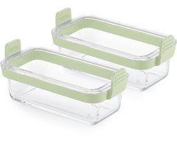 Lékué Airfryer Ovenschaal Rechthoek - Set 2-delig - Glas - Transparent