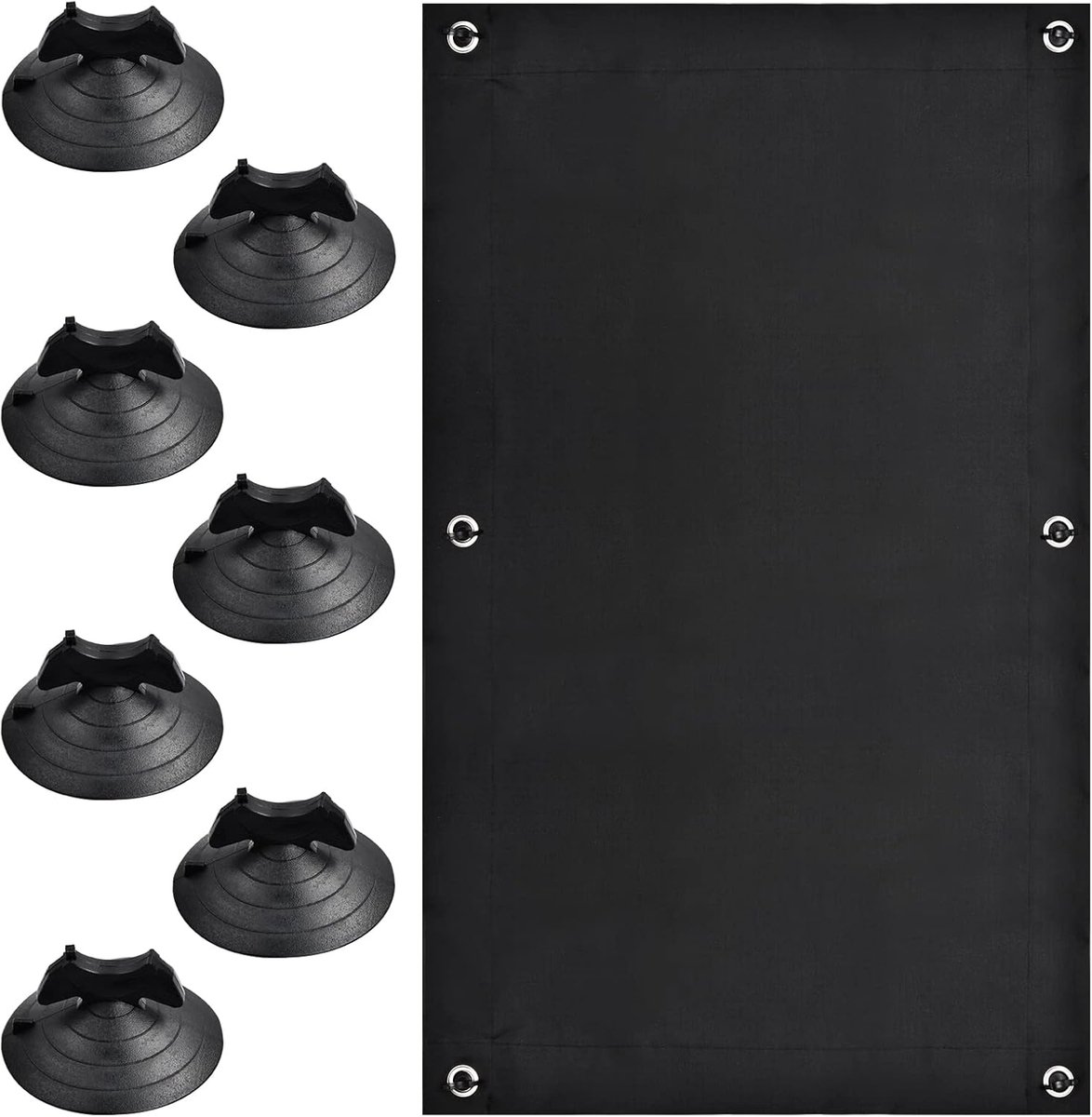 Verduisterende rolgordijnen zonder boren, 48x93 cm, zwart, draagbaar raamverduisteringsgordijn met 7 zuignappen, verduisterende zonwering, thermisch geïsoleerd, rolgordijn voor dakraam, slaapkamer, tuin, auto - Cyslmuk®