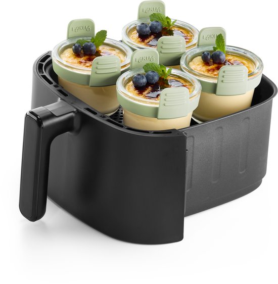 Mini plat à four Lékué Airfryer ø 11 cm - Set de 4 - Glas - Transparent