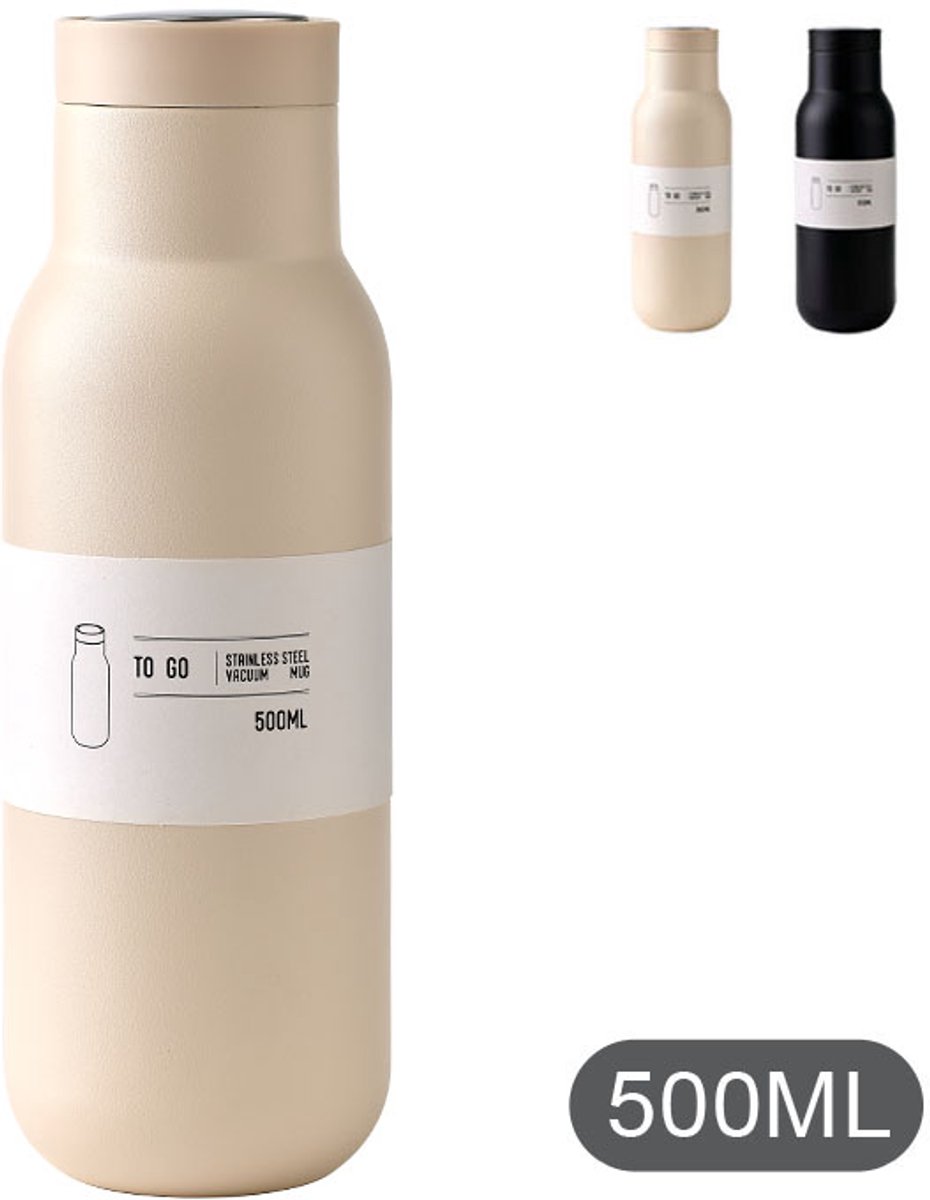 WESHEIR- Drinkfles-Thermosfles- Compact Travel Mug - 500 ML- Wit-Thee,Koffie Mug-office Mug