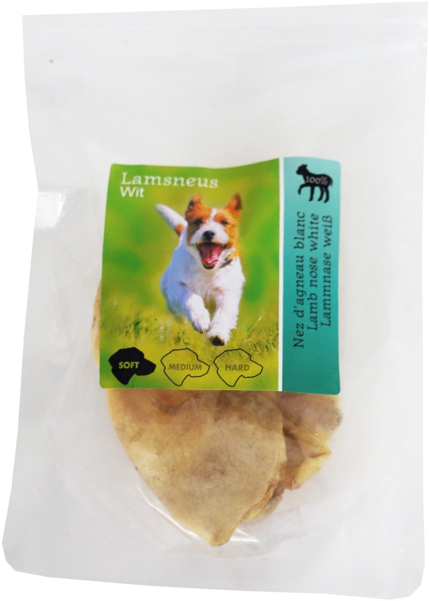 De Boon Natuurlijke Hondensnack - Lamsneus Wit - zak a 3 stuks