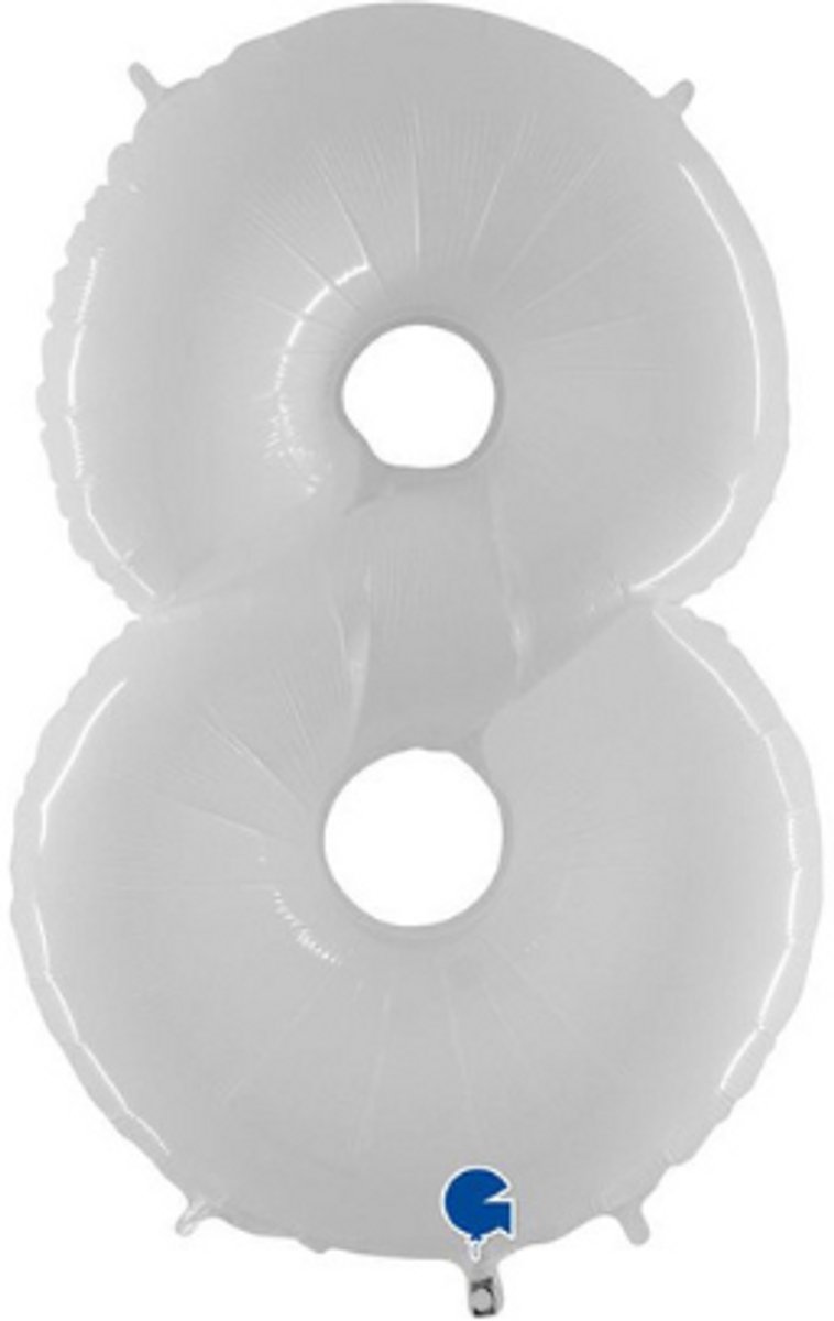 Folieballon 8 - wit - 102cm - Grabo