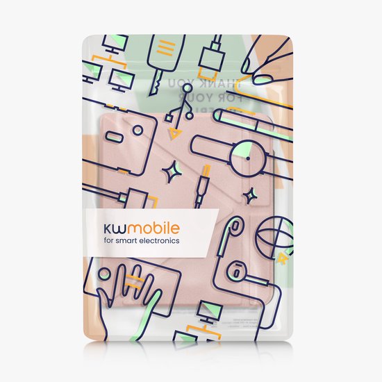 kwmobile e-reader hoesje geschikt voor Kobo Libra Colour hoes - Ereader flip case met standaard - E reader cover van kunstleer - In roségoud van Merkloos — afbeelding 4