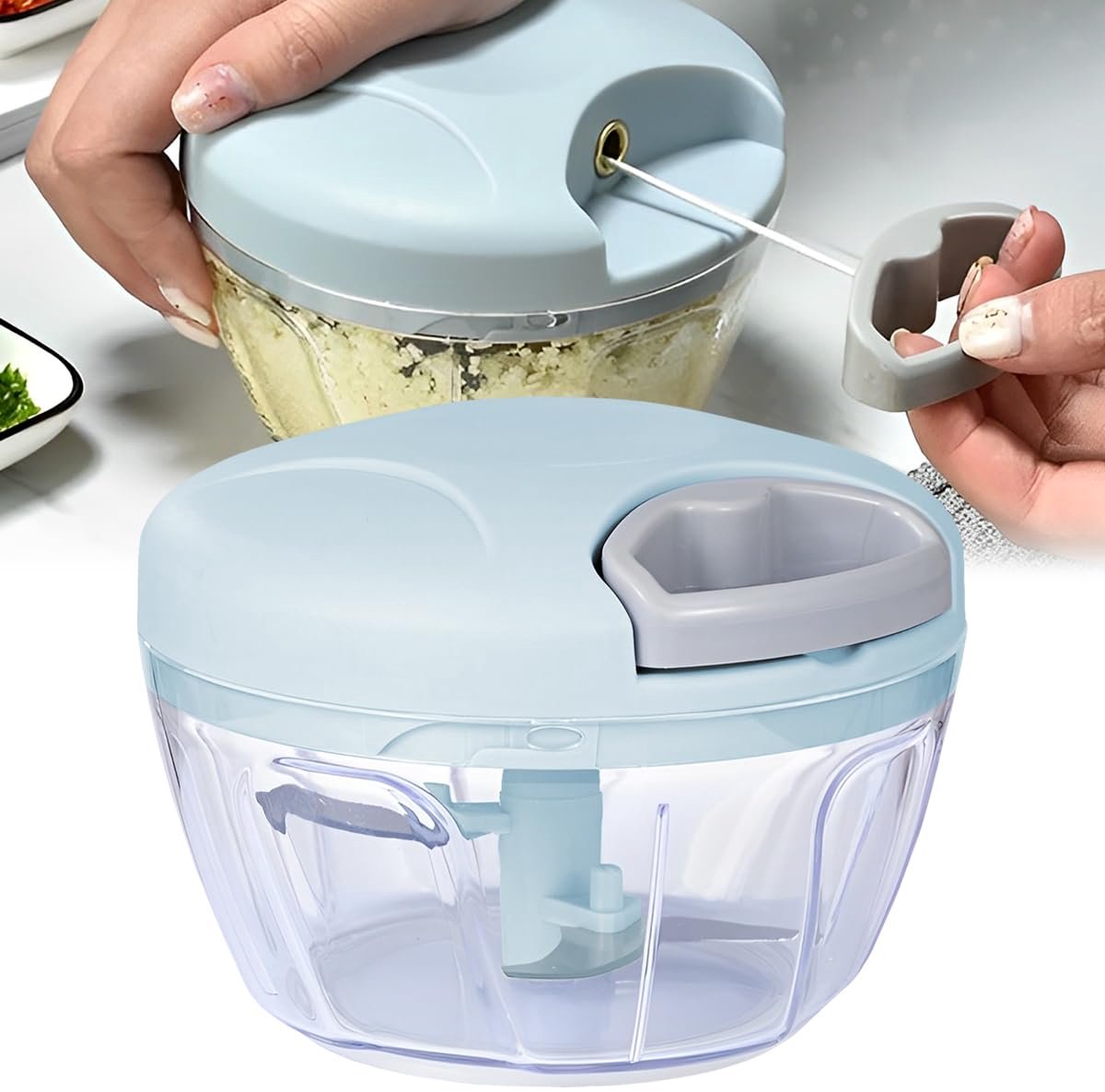 Handmatige Food Chopper - Groenten en Vlees Snijden - Groen