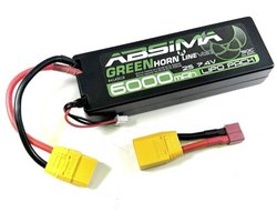 Pack de batteries LiPo Absima 7,4 V 6000 mAh Nombre de cellules : 2 50 C Stick XT90