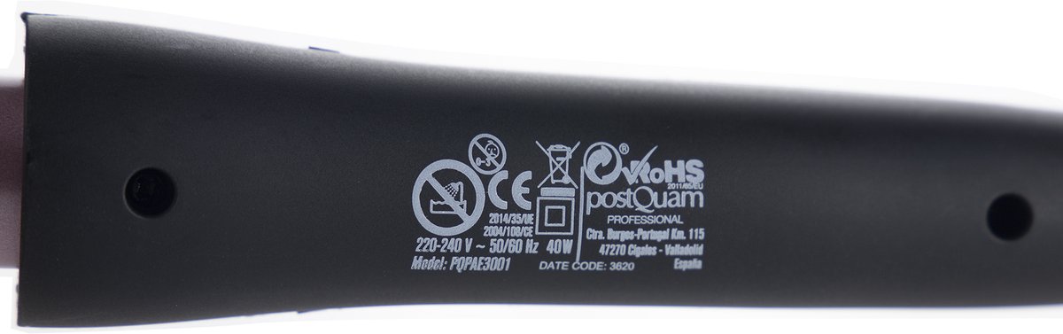 PostQuam PQPAE3001 haarstyler Krultang Warm Zwart 25 W 1,7 m - afbeelding 3