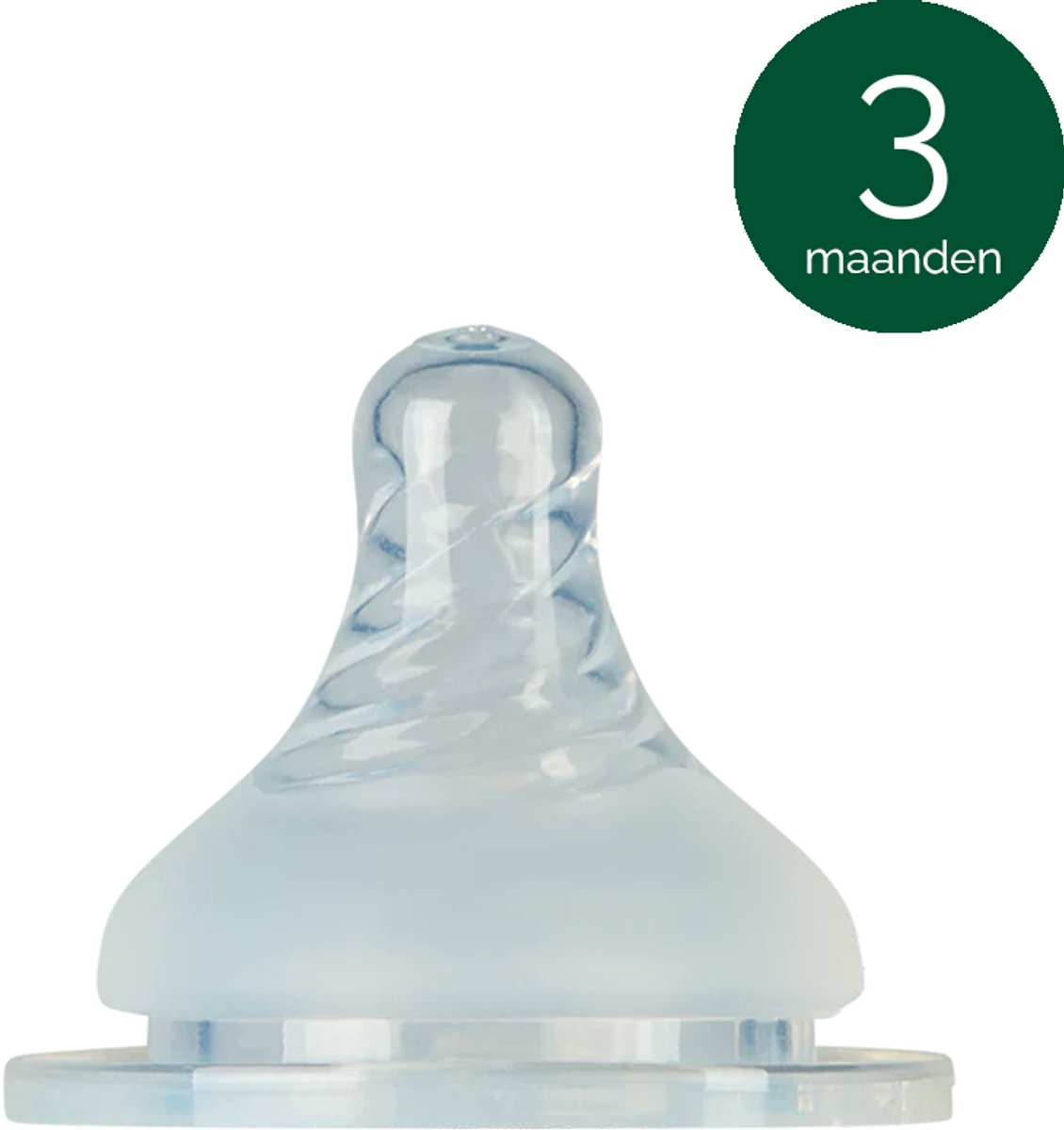 Mininor siliconen flessenspeen - 3 maanden - anti-koliek ventiel - flexibel - 2 stuks