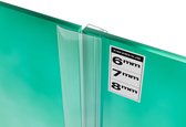 Minismus Verticale Douchestrip voor Zijkant Deur - Douchedeurafdichting U-Profiel 2×200 cm – Voor 6–8 mm Glas