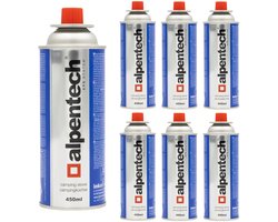 Alpentech 450ml gaspatroon, EN417 conform, isobutaan, EPS systeem, IK301 - Set van 7 stuks