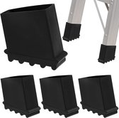 Laddervoeten van rubber - 4 stuks - Rubberen laddervoeten - Rubberen laddervoeten voor antislip - Ladderdoppen - Ladderdop - Groot formaat Ladder Feet - Rubberen ladder voetjes mat - Antislip stoelsokken Geschikt voor ladderpoten - Zwart