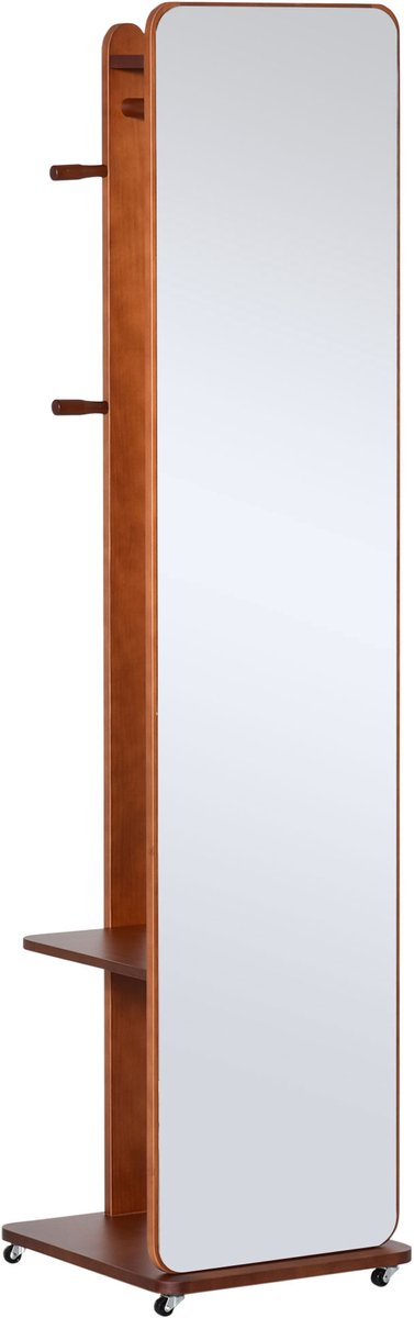 HOMCOM - Spiegel op ware grootte - MDF - 40x44,5x170cm - Walnoot