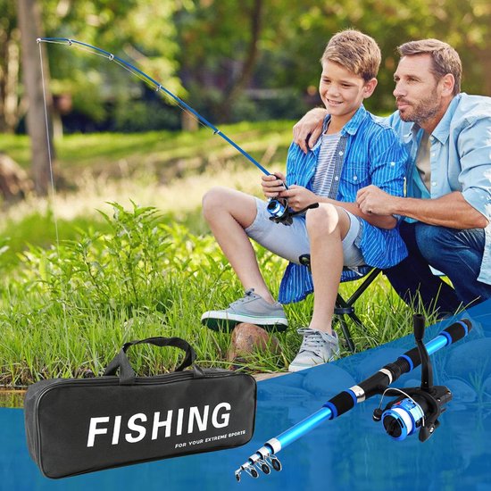 Dutchers® 54-delige Telescopische Vishengel set - Werphengel met molen 240cm - Compleet Visserspakket voor Beginners & Gevorderden - Vissen - Visnet - Visspullen - Hengel voor Roofvissen - Hengelsport - Hengelset van Merkloos — afbeelding 5