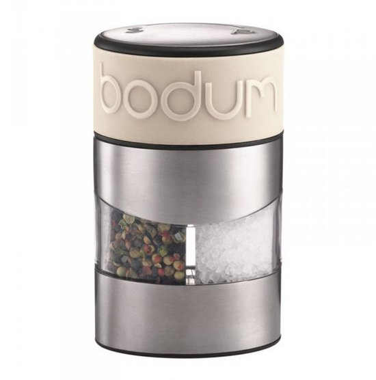 combi zout- en pepermolen 11,2cm chroom/crème - bodum - 11002-913