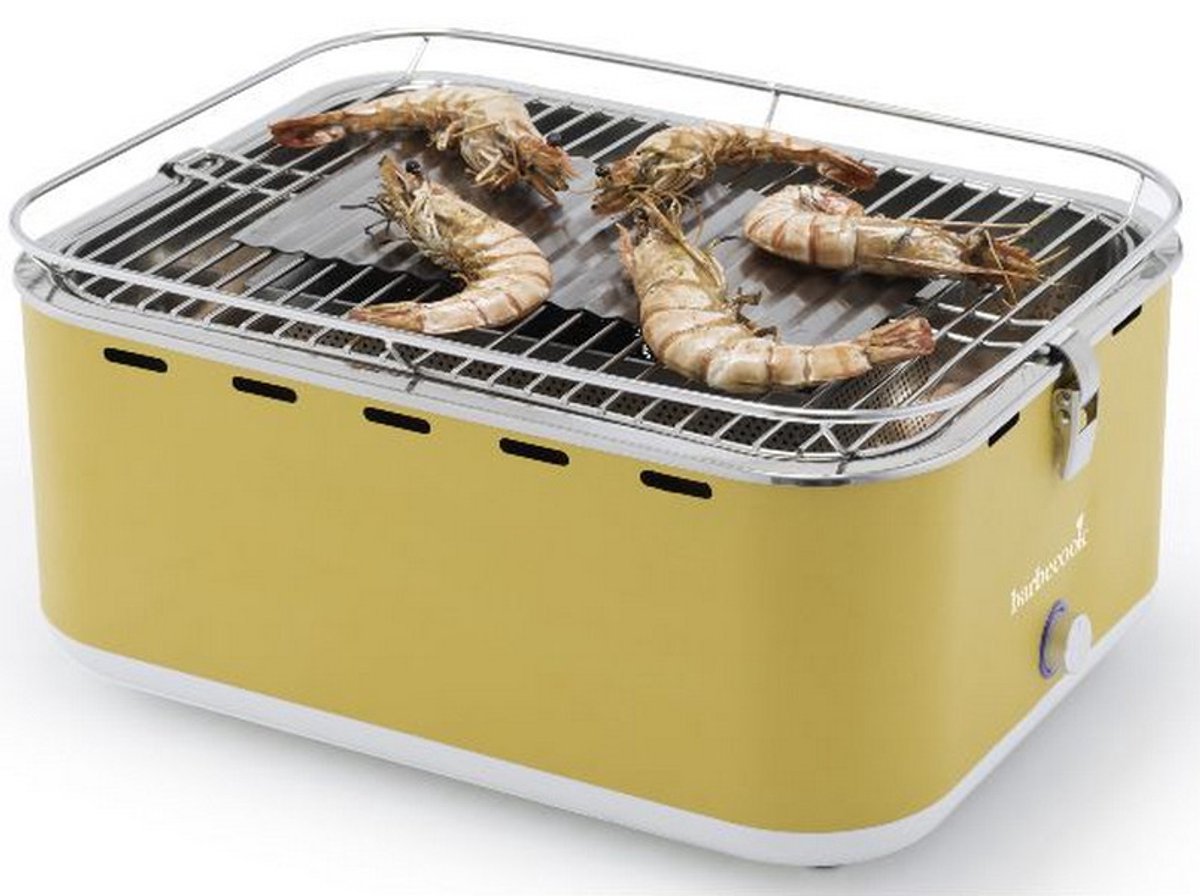 Barbecook Carlo - Houtskool BBQ - Tafel BBQ - Draagtas - Compact - Ventilator - 385 x 285 cm -  6 p. - Okergeel