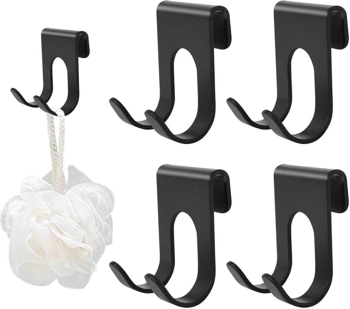 Douchehaak -zwart- Chroom- Douchehaak RVS -4 stuks - Handdoekhaak - Douchehaak - Universel